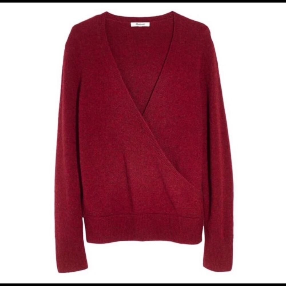 Madewell Faux Wrap Pullover Sweater